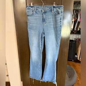 NWOT AE Light Wash Next Level High waisted skinny kick Boot Cut Jeans
